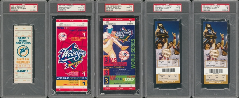 1974-2009 Baseball PSA-Graded Tickets Collection (10) 